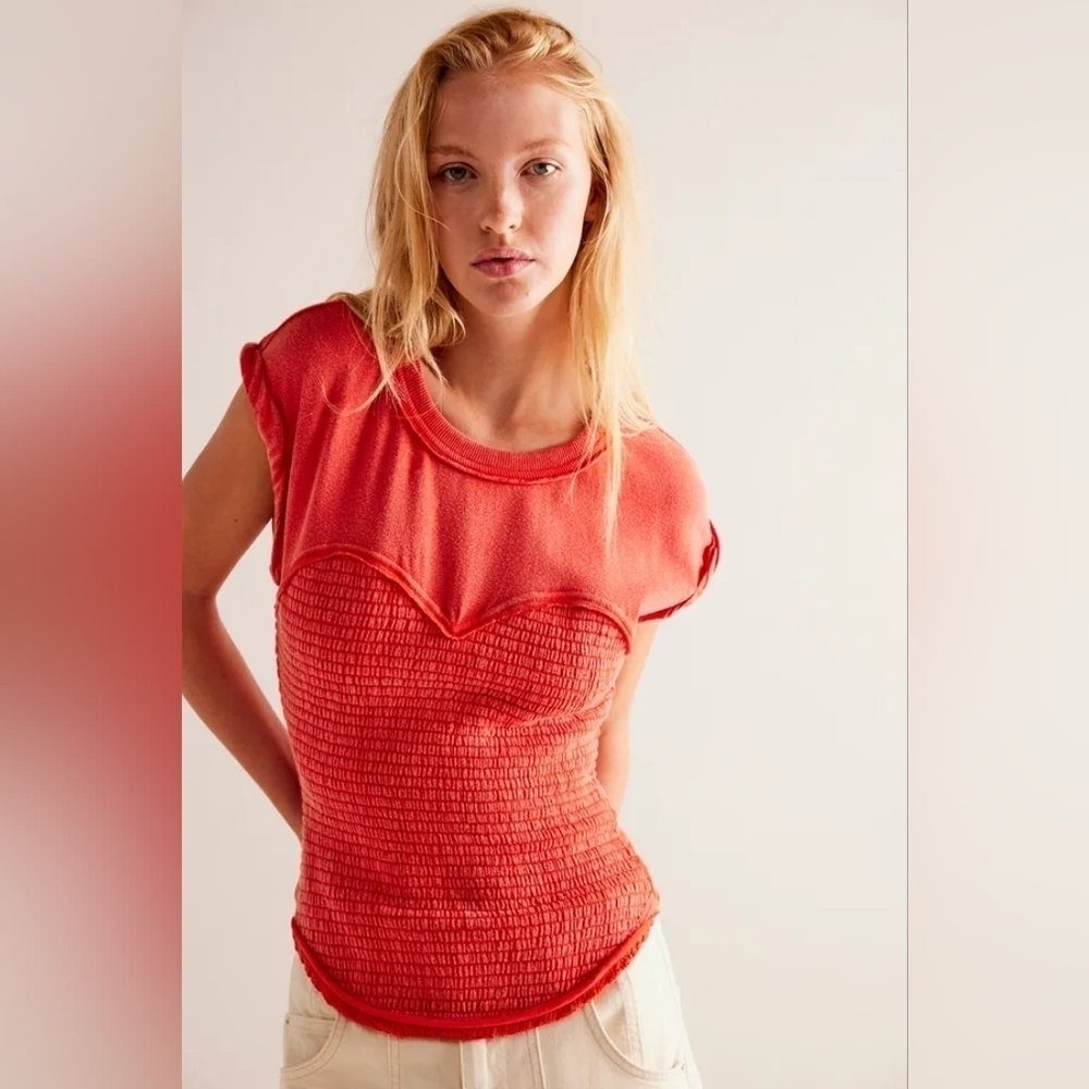 NWT We The Free Sweet Sport Tee Red Small